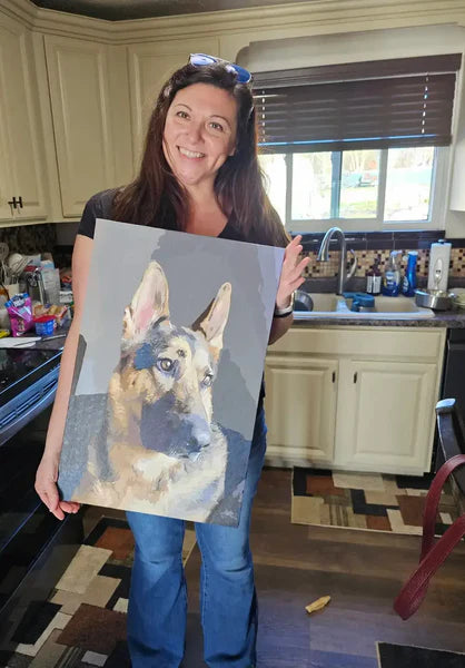 Nummora customer with their finished painting