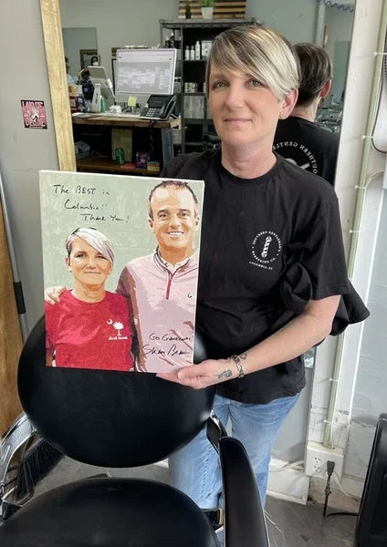 Nummora customer with their finished painting