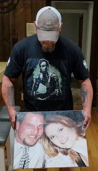 Nummora customer with their finished painting