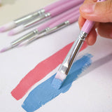 Essential 6-piece multisize paint brush set with wooden handles