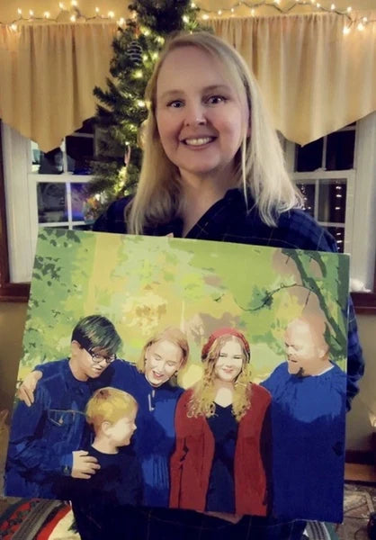 Nummora customer with their finished painting