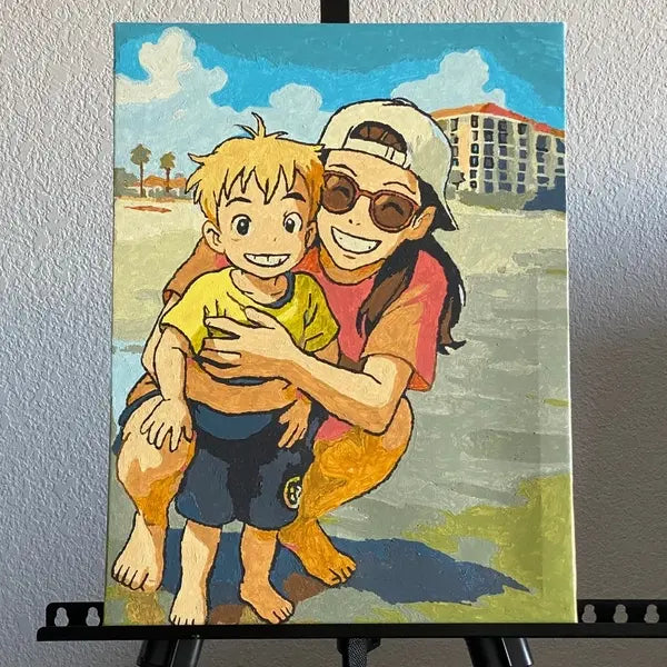 Nummora customer with their finished painting