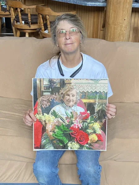 Nummora customer with their finished painting