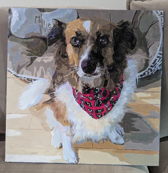 Nummora customer with their finished painting