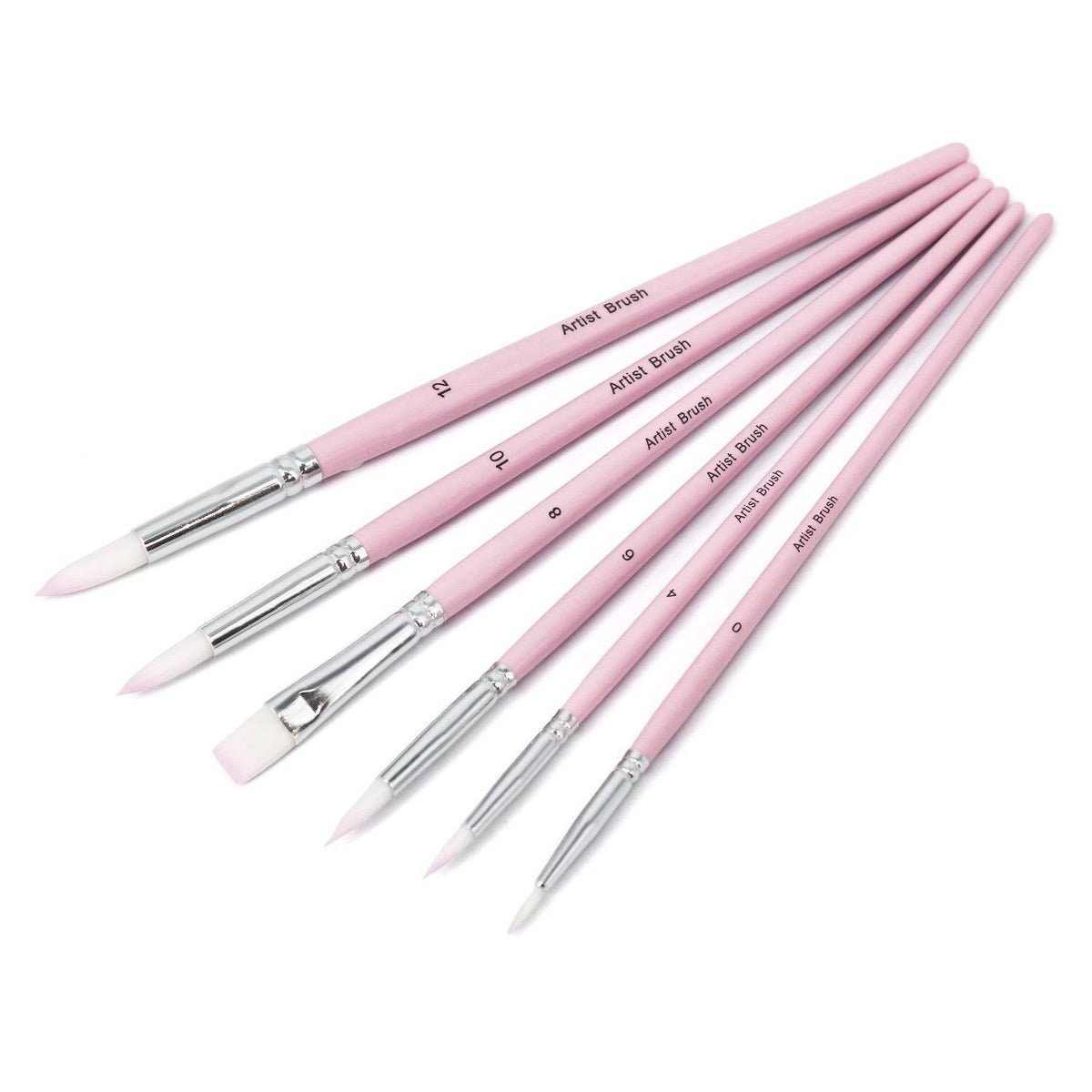 Essential 6-Piece Multisize Paint Brush Set. Explore our 6-piece multisize paint brush set, ideal for acrylics. Includes 5 round and 1 flat brush, crafted with durable nylon bristles and wooden handles.