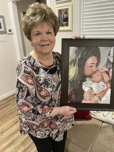 Nummora customer with their finished painting