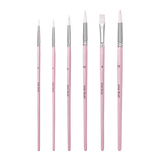 Essential 6-piece multisize paint brush set with wooden handles