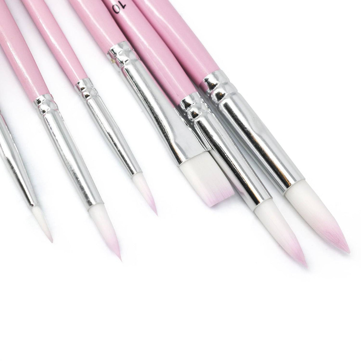 Essential 6-piece multisize paint brush set with wooden handles