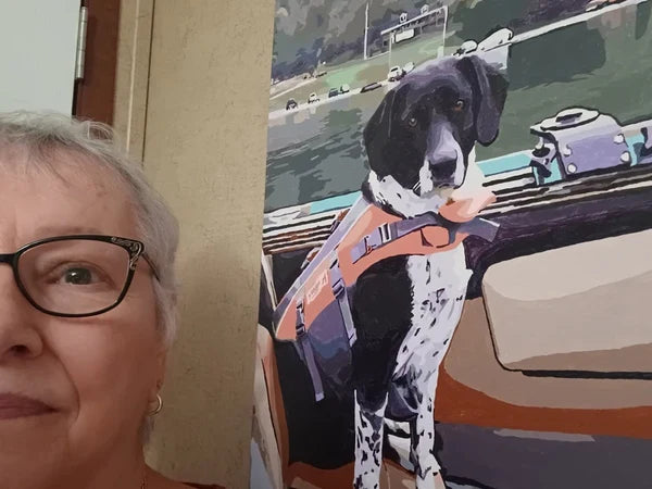 Nummora customer with their finished painting