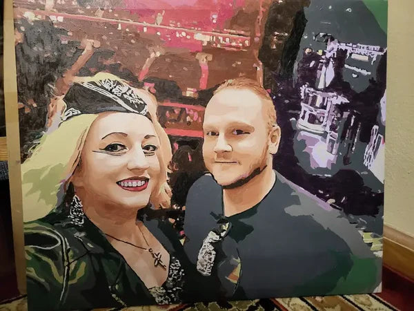 Nummora customer with their finished painting