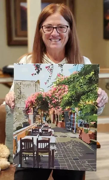 Nummora customer with their finished painting