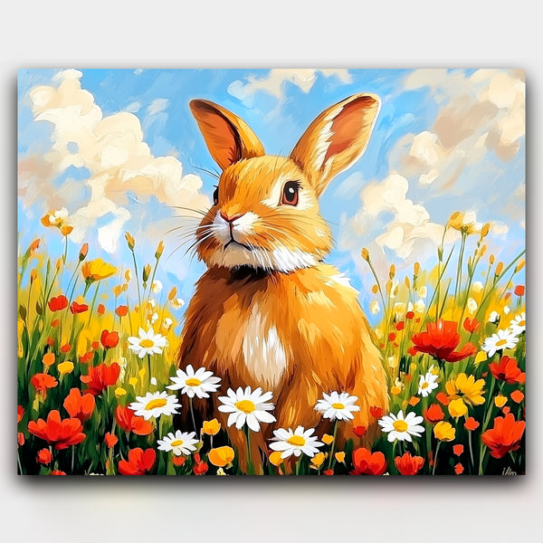 Rabbit in a Field of Flowers