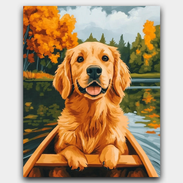 Golden Retriever's Lake Adventure