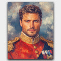Portrait of Commander paint by numbers kit of a noble figure in a red military coat with golden epaulets