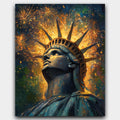 Liberty's Glow paint by numbers kit of the Statue of Liberty lit up by colorful fireworks