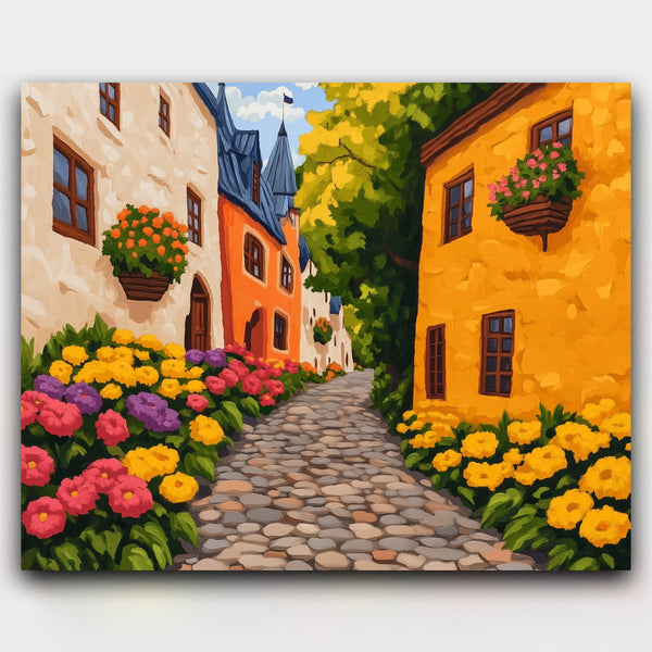 Blooming Village Street