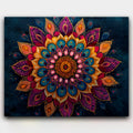 Cosmic Bloom paint by numbers kit of a paisley-inspired mandala in teal, magenta and gold