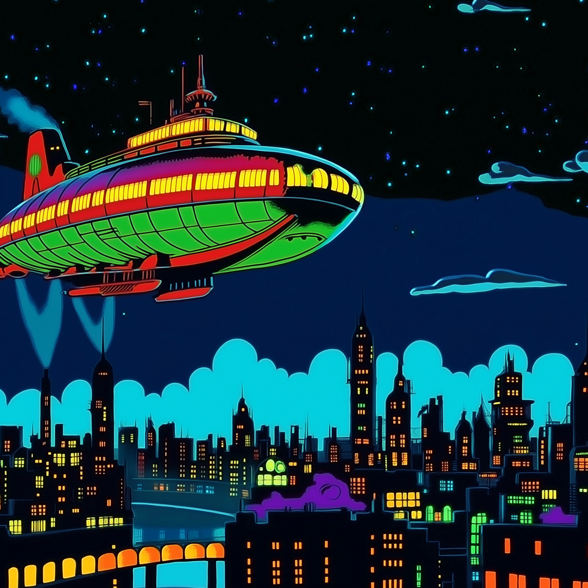 Cyberpunk Airship