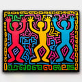 Dancing Through the Chaos paint by numbers kit of graffiti-style dancing figures in bold primary colors