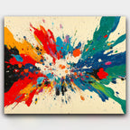 Big Bang of Color paint by numbers kit of an abstract color explosion with bold splashes of paint