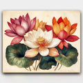 Alchemy of Blooming Forms paint by numbers kit of intricate exotic flowers in a vintage botanical style