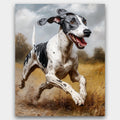 Chasing the Horizon paint by numbers kit of a sprinting Greyhound in full motion