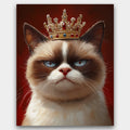 Royal Grump paint by numbers kit of a grumpy cat wearing a royal crown