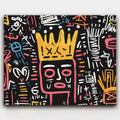 Chaos Crown paint by numbers kit of a crowned figure in graffiti style surrounded by urban symbols