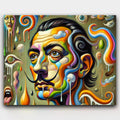 Dali’s Dreamscape paint by numbers kit of a surreal, dripping Dali-inspired scene in bold colors
