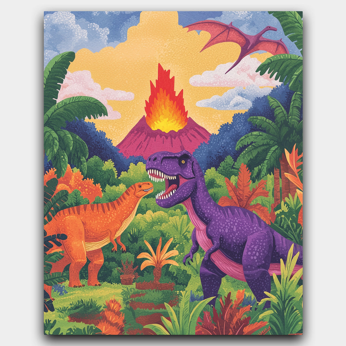 Jurassic Clash Beneath the Volcano