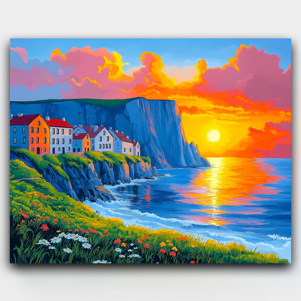 Sunset Over the Coastal Cliffs