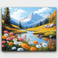 Tranquility in the Highlands paint by numbers kit of a peaceful mountain landscape