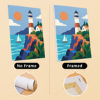 Aegean Daydream mini canvas shown rolled without a frame and pre-stretched on a frame