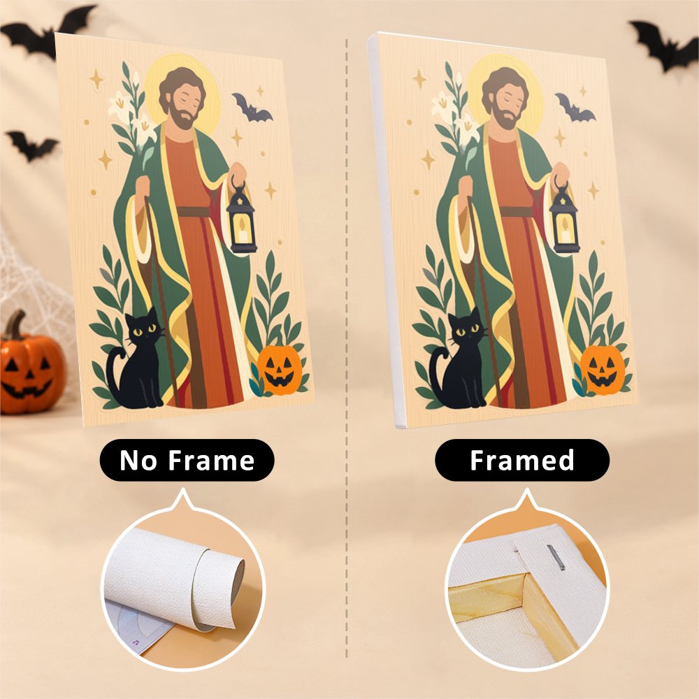 All Saints Night Icons mini canvas shown rolled without a frame and pre-stretched on a frame