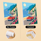 Aloha Horizons mini canvas shown rolled without a frame and pre-stretched on a frame