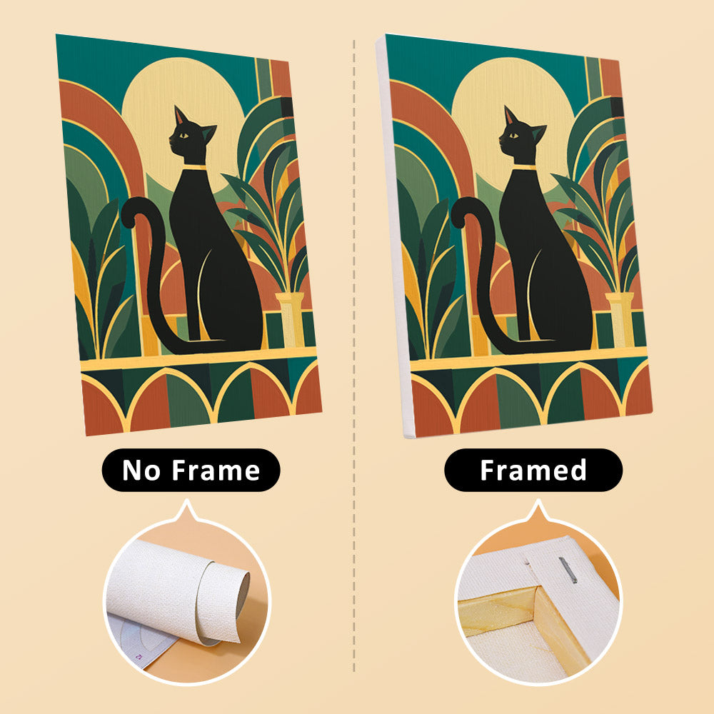 Art Deco Elegance mini canvas shown rolled without a frame and pre-stretched on a frame
