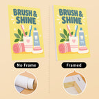 Bathroom Bliss mini canvas shown rolled without a frame and pre-stretched on a frame
