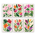Bold Botanicals mini paint by numbers set: six designs of magnolia, anthurium, cyclamen, hibiscus, tulips and calla lilies