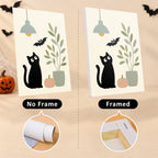 Botanical Black Cats mini canvas shown rolled without a frame and pre-stretched on a frame