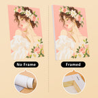 Bouquet Belles mini canvas shown rolled without a frame and pre-stretched on a frame