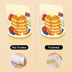 Breakfast Spread mini canvas shown rolled without a frame and pre-stretched on a frame