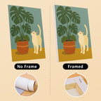 Cats at Home mini canvas shown rolled without a frame and pre-stretched on a frame