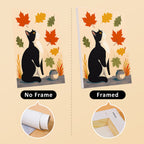 Cats Through the Seasons mini canvas shown rolled without a frame and pre-stretched on a frame