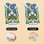 Celestial Cards mini canvas shown rolled without a frame and pre-stretched on a frame