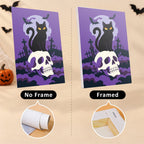 Classic Spooky Nights mini canvas shown rolled without a frame and pre-stretched on a frame