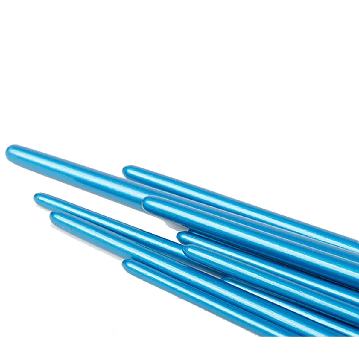 Smooth blue wooden handles of the 10 piece paint by numbers brush set