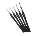 Set of 5 extra fine detail brushes for paint by numbers, sizes 10/0, 5/0, 3/0, 0 and a small flat