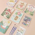 Fairytale Dreams mini paint by numbers kit with six numbered canvases, acrylic paints, brushes and layout