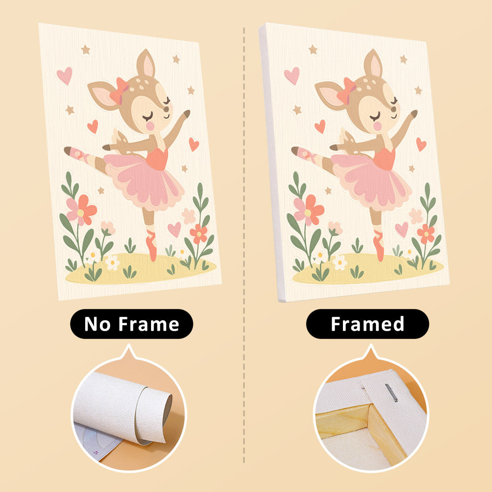 Fairytale Dreams mini canvas shown rolled without a frame and pre-stretched on a frame