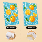 Fruit Splash mini canvas shown rolled without a frame and pre-stretched on a frame